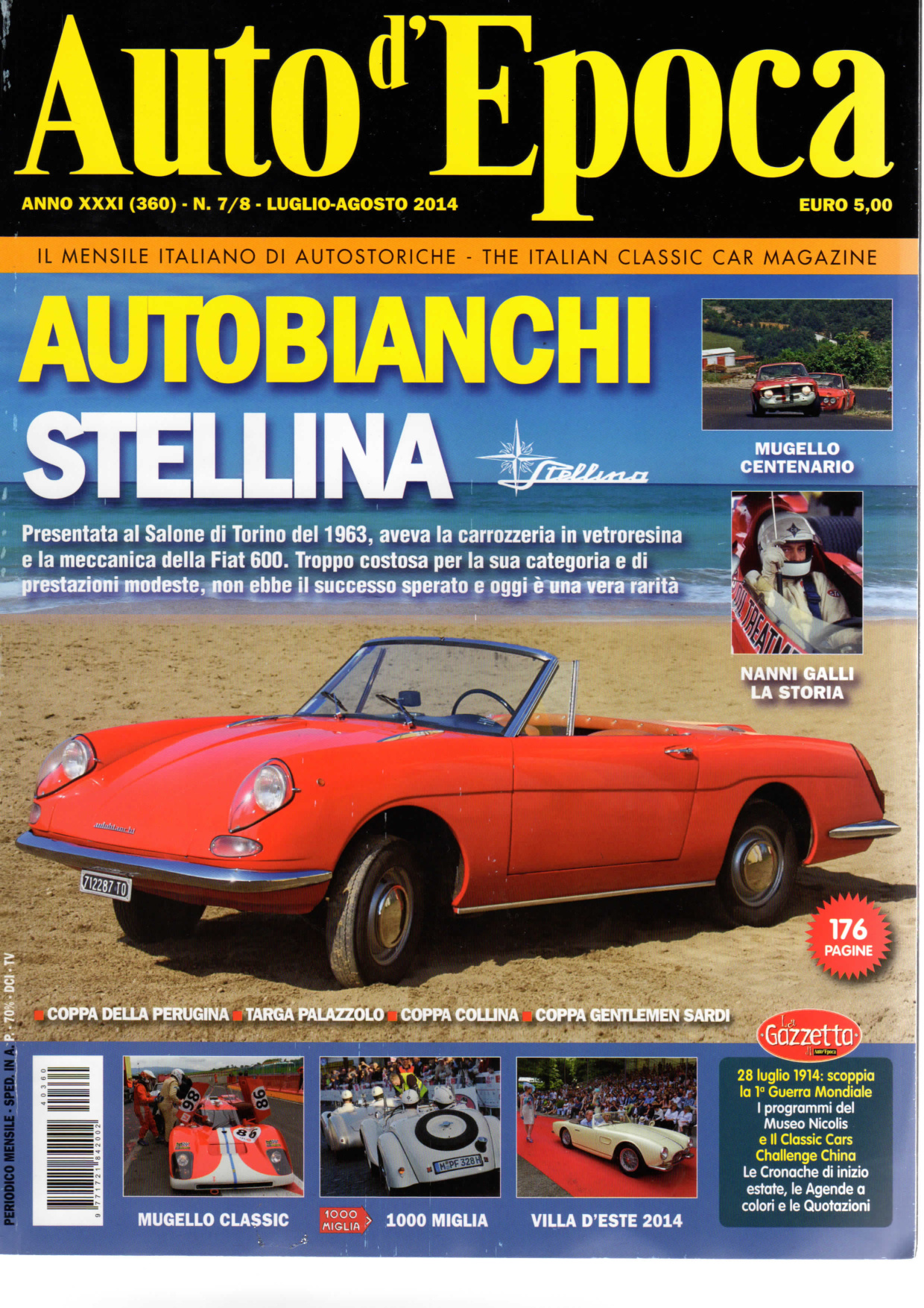 Auto d'Epoca July–August 2014 — Autobianchi Stellina cover story