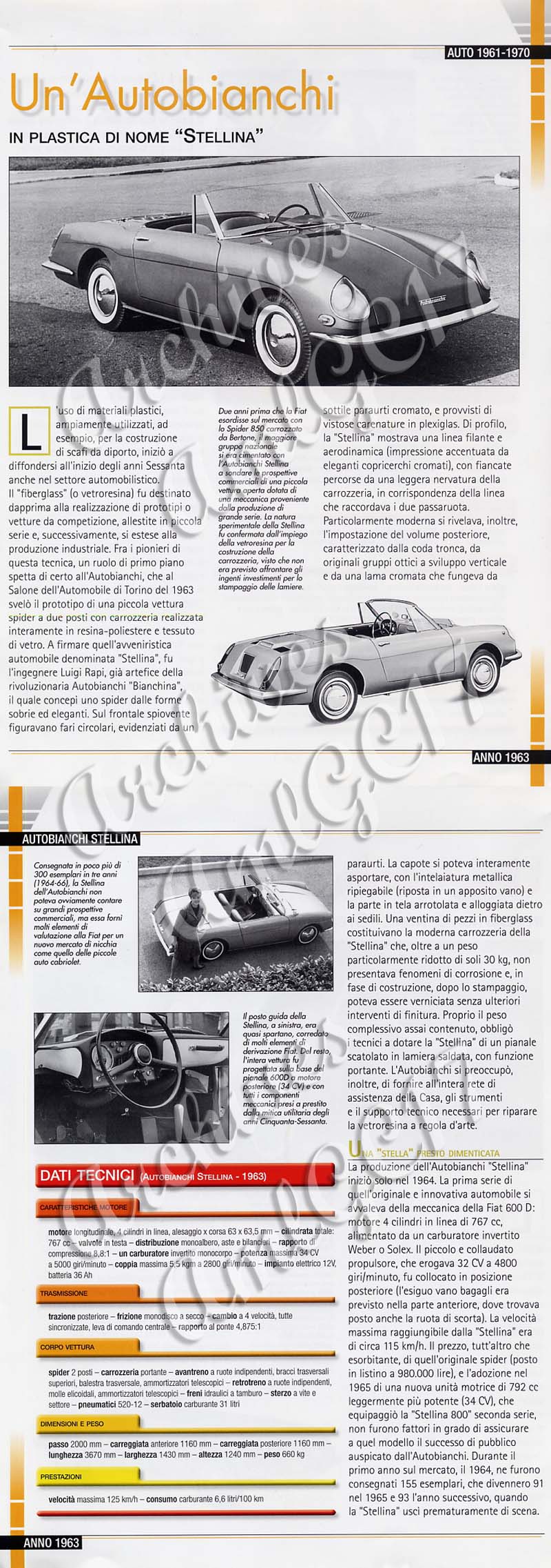 Hachette Encyclopédie — Autobianchi Stellina with full technical specifications